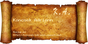 Koncsek Adrienn névjegykártya